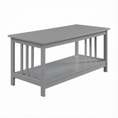 Gray Coffee Table MDF Construction with Sturdy Design and Modern Style