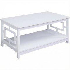 White Coffee Table with Shelf MDF Construction Multiple Finishes Available