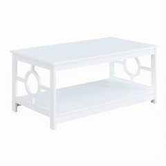 White Ring Coffee Table with Particle Board and MDF Frame, Melamine Finish