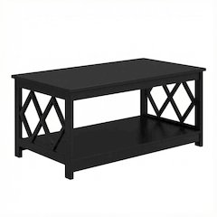 Black Particle Board Diamond Coffee Table with Contemporary Style