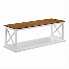 Multi-Color Coffee Table with Open Shelf and Sturdy Construction for Living Room