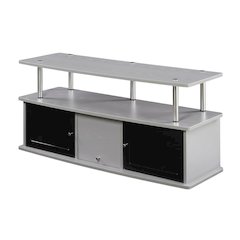 Gray TV Stand with 3 Cabinets and Shelf for 55-Inch TVs