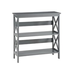 Wooden 3-Tier Bookcase with Non-Lead Base Paint and Storage Shelves