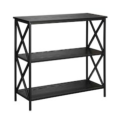 Powder Coated Metal 3-Tier Bookcase with Non-Lead Paint Finish