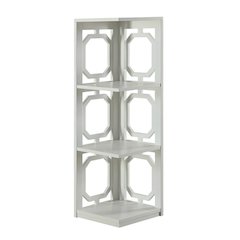 White 3-Tier Corner Bookcase with Space-Saving Design