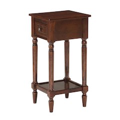 Espresso Accent Table with One Drawer and Shelf for Living Room or Bedroom
