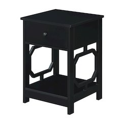 Omega 1 Drawer End Table Black