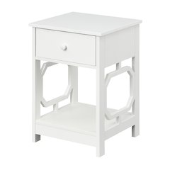 Omega 1 Drawer End Table White