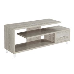 White Honeycomb Particle Board TV Stand with Shelves for up to 65-Inch TVs