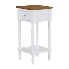 Traditional-style accent table with drawer and shelf for versatile living spaces