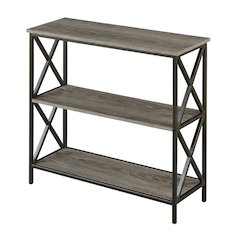 Powder Coated Metal 3-Tier Bookcase with Non-Lead Paint Finish