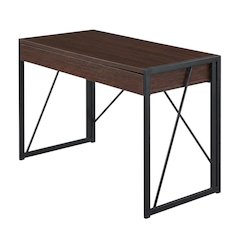 Espresso Folding 4-Tier Bookshelf with Durable Particle Board Construction