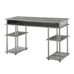 Wooden Student Desk, Melamine Surface, Stainless Steel Frame For Study And Work