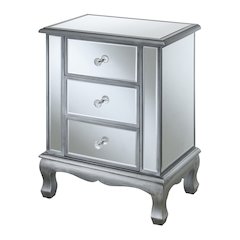 Gold Coast Vineyard 3 Drawer Mirrored End Table