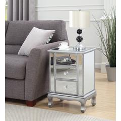 Gold Coast Vineyard 3 Drawer Mirrored End Table