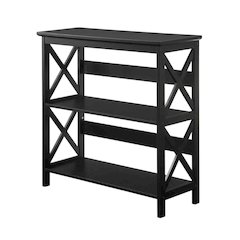 Wooden 3 Tier Bookcase with Non-Lead Base Paint Finish for Storage and Display