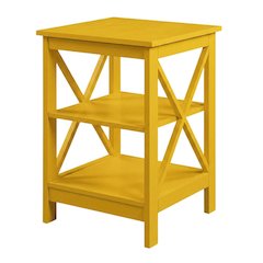 Yellow End Table with Shelves for Coastal-Style Home Decor