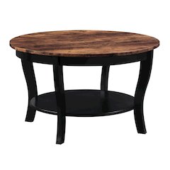 American Heritage Round Coffee Table with Shelf