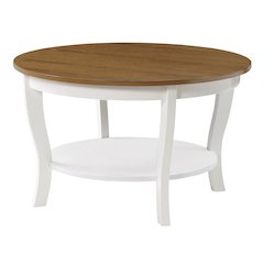 American Heritage Round Coffee Table with Shelf