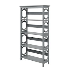 Simple wooden bookcase, 5-tier, crafted, non-lead-based paint for durability