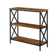 Powder Coated Metal 3-Tier Bookcase with Durable Finish