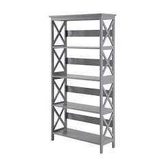 Wooden 5-Tier Bookcase in Rustic Finish with Classic Storage Design