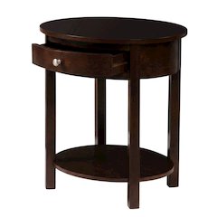 Rustic End Table with Single Drawer and Shelf for Living Room Storage