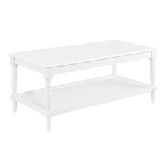 French Country Manor No Tools Coffee Table with Shelf