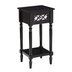 French Country Khloe Deluxe 1 Drawer Accent Table with Shelf
