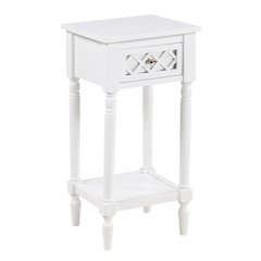 French Country Khloe Deluxe 1 Drawer Accent Table with Shelf