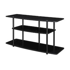 Contemporary black TV stand, TVs up to 46 inches, particle board construction