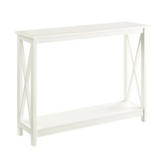 Wooden Console Table with Shelving for Modern Living Room or Entryway