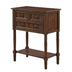 Brown Hall Table, MDF Dark Oak Finish, Slim Entryway Console
