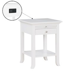1 Drawer End Table with Charging Station and Pull-Out Shelf
