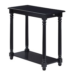 French Country Regent Chairside End Table with Pull-Out Shelf