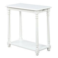 French Country Regent Chairside End Table with Pull-Out Shelf
