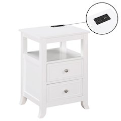 Melbourne 2 Drawer End Table with Charging Station and Shelf