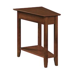 Brown Wedge End Table with MDF Construction, Modern and Practical Design