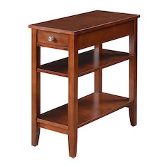 American Heritage 1 Drawer Chairside End Table with Shelves