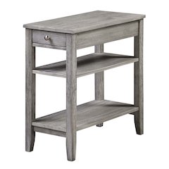 American Heritage 1 Drawer Chairside End Table with Shelves