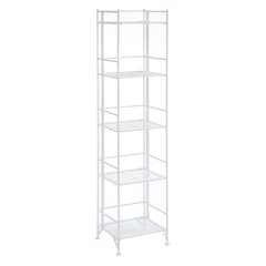 Xtra Storage 5 Tier Folding Metal Shelf White
