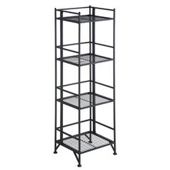 Xtra Storage 4 Tier Folding Metal Shelf Black
