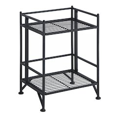 Xtra Storage 2 Tier Folding Metal Shelf