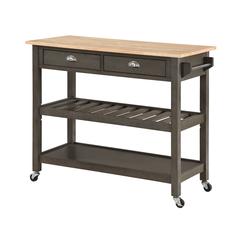American Heritage 3 Tier Butcher Block Kitchen Cart with Drawers