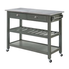 American Heritage 3 Tier Stainless Steel Kitchen Cart with Drawers