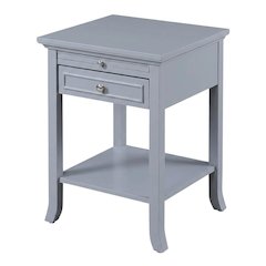 Wooden End Table with Drawer and Slide for Living Room or Bedroom