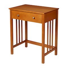 Wooden Office Desk With Keyboard Drawer And Transitional Style