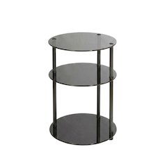 Glass 3-Tier Round Accent Table with Modern Design