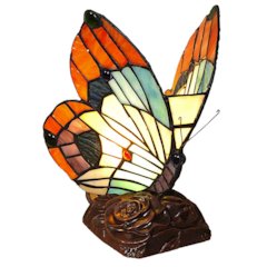 KACY 2 Tiffany-style 1 Light Butterfly Accent Table Lamp 10" Tall