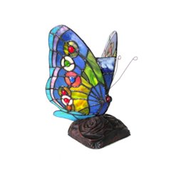 KACY 1 Tiffany-style 1 Light Butterfly Accent Table Lamp 10" Tall